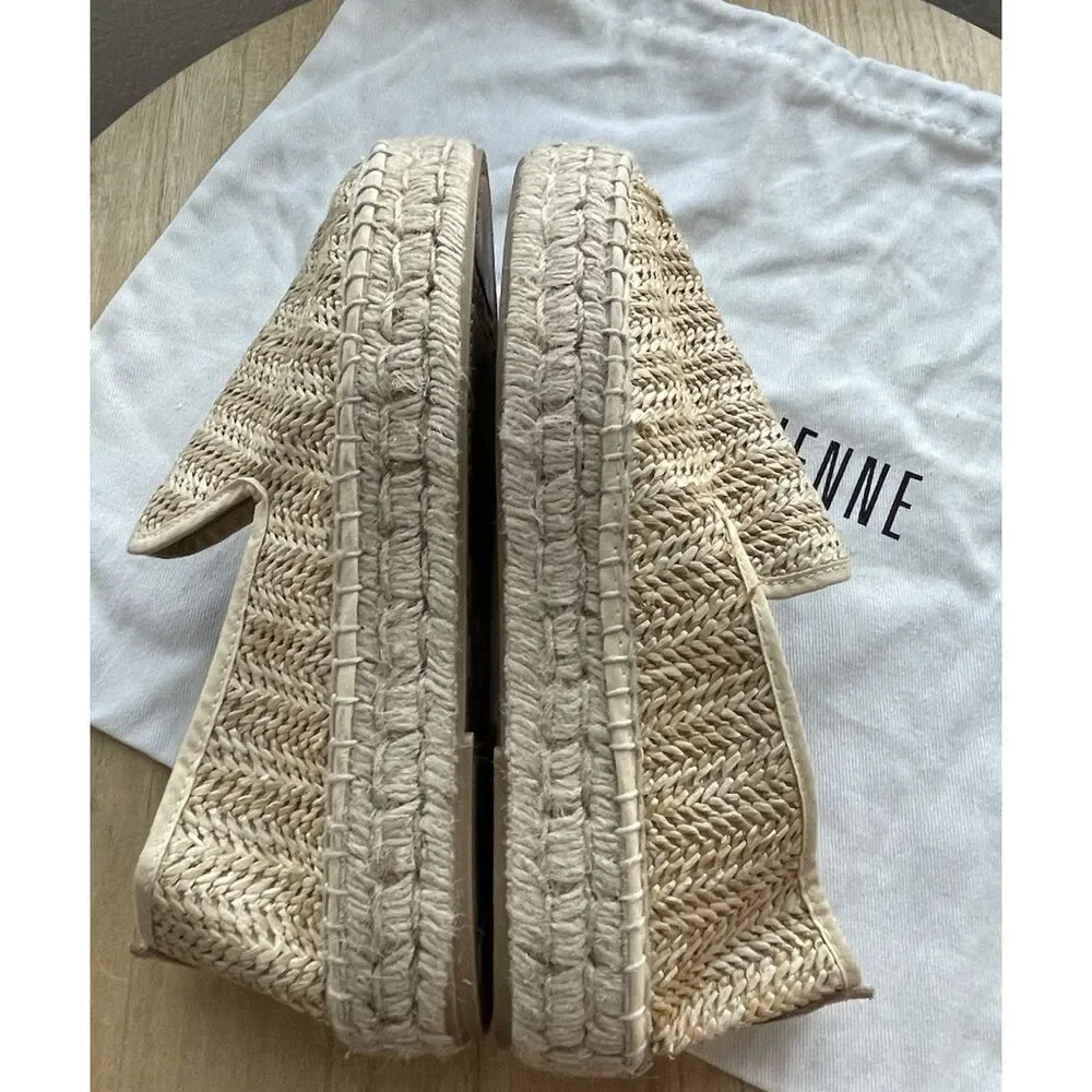 La Canadienne Clay Rattan Platform Espadrille Loafers Flats Size38 Us 8 New $250